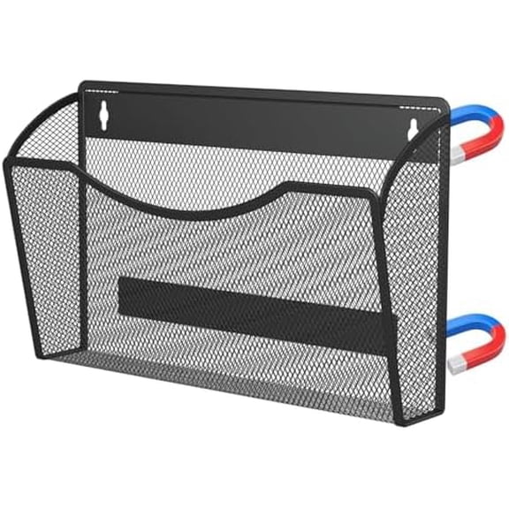 Magnetic Wall File Organizer,Hanging Wall Mounted File Folder Binder Holder Mail Organizer for Office,Home and School Supplies