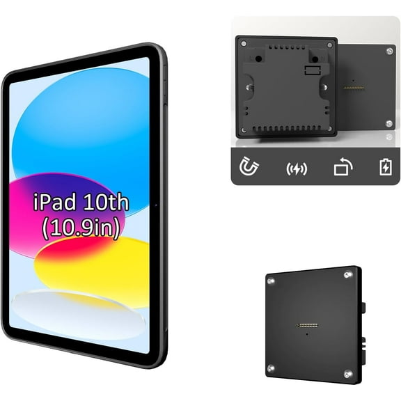 Magnetic Wall Mount Charging Dock with Protective Case mounts for ipad pro 2/3/4 th -11in AC-Powered