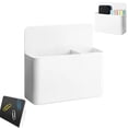 thumbnail image 1 of Magnetic Wall Mount Supply Organizer,4.7X3.94" Dual Compartment Dry Erase Marker Caddy, Magnetic Pen Pencil Holder, Whiteboard Storage Box, Office Supply Caddy, Refrigerator Magnetic Storage Tray, 1 of 5