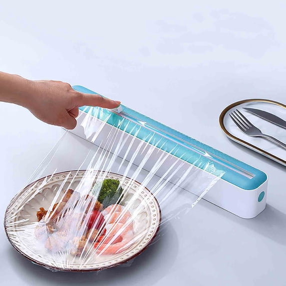 Magnetic Wall-Mounted Plastic Film Cutter, Adjustable Kitchen Storage Box for Aluminum Foil, Wax Paper & Plastic Wrap with Precision Cutting Edge, ABS Material
