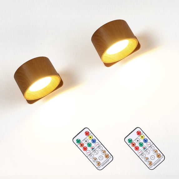 Magnetic Wall Sconce, Warm/Natural/Cool Light Wall Sconce, Indoor Rechargeable Wall Sconce, Bedroom Hallway Staircase, Wood Grain Color