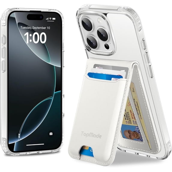 Magnetic Wallet with Adjustable Phone Stand, Magnetic Card Holder Compatible for iPhone 17/16/15/14/13/12 Series, RFID Blocking, Come with Detachable Phone Case