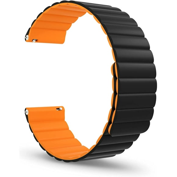 Magnetic Watch Band, Silicone Watch Strap Quick Release Smart Watch Bands 20mm 22mm for Galaxy Watch 42mm 46mm Gear S2 S3 Classic Frontier Active 2 40mm Sport Forerunner Fenix Instinct GT Versa Blaze