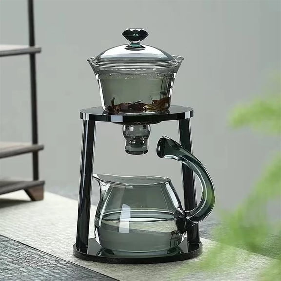 Magnetic Water Diversion Rotating Cover Bowl Automatic Tea Maker Tea Set Lazy Kungfu Teapot Drinking Heat-Resistant Glass Tea Set