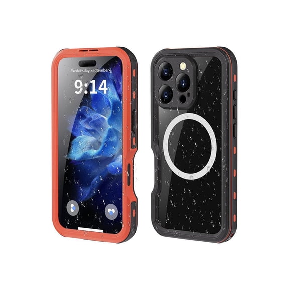 Magnetic Waterproof Case for iPhone 16 Pro, Built-in Screen Protector[IP68 Underwater][Upgrade Military Dropproof][Compatible with MagSafe] Full Body Shockproof Translucent Phone Cover