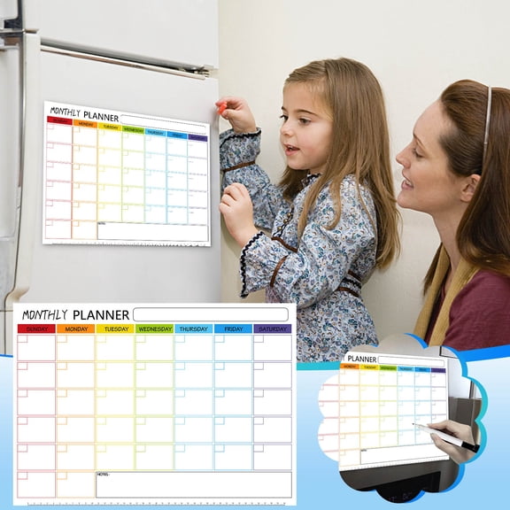 Magnetic Weekly Menu Planner for Fridge – Dry Erase Refrigerator Calendar Whiteboard with Stain Resistant Surface for Meal Planning, Grocery List, Family Kitchen Organization