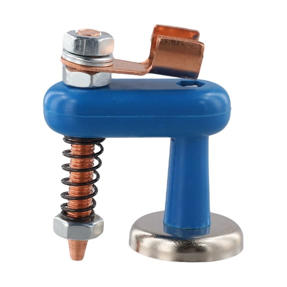 Magnetic Welding Support Clamp with 36mm Disk for Grounding, Aluminum Alloy Spring Fixture for Smooth Metal for Surfaces, Blue(Single)
