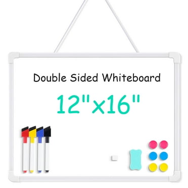 Magnetic White Board Dry Erase 16" x 12" Hanging Sign, Portable Writing Dry Erase Whiteboard, Drawing & Planning Whiteboard Easy to Clean Wall Whiteboard for Office, Home, Kitchen