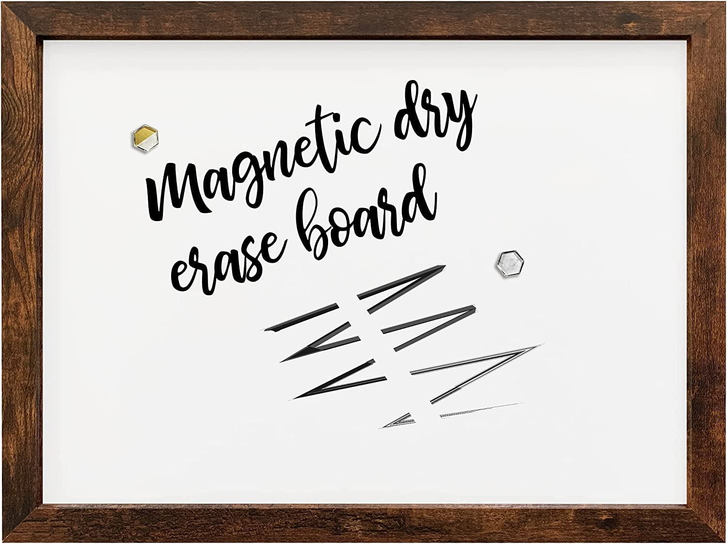 Rustic Whiteboard Magnetic Whiteboard - 24 x 36 Inch Rustic Wood Frame - Dry Erase Board ...