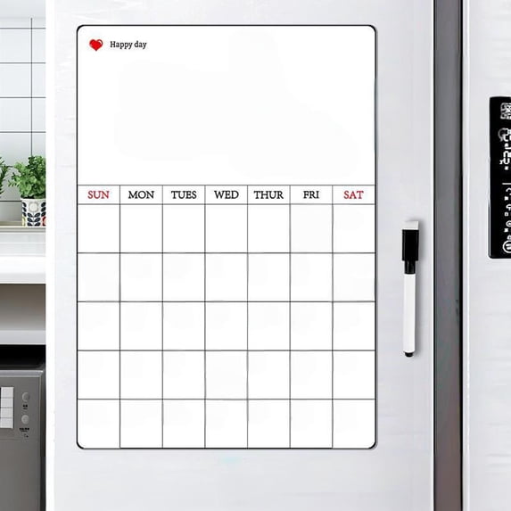 Magnetic Whiteboard Calendar for Refrigerator, Dry Erase Board, Home & Office Organization, Includes Magnetic Pen