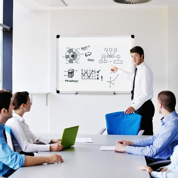 Magnetic Whiteboard/Dry Erase Board, 36 x 48-inch, Aluminum Frame, Silver/White