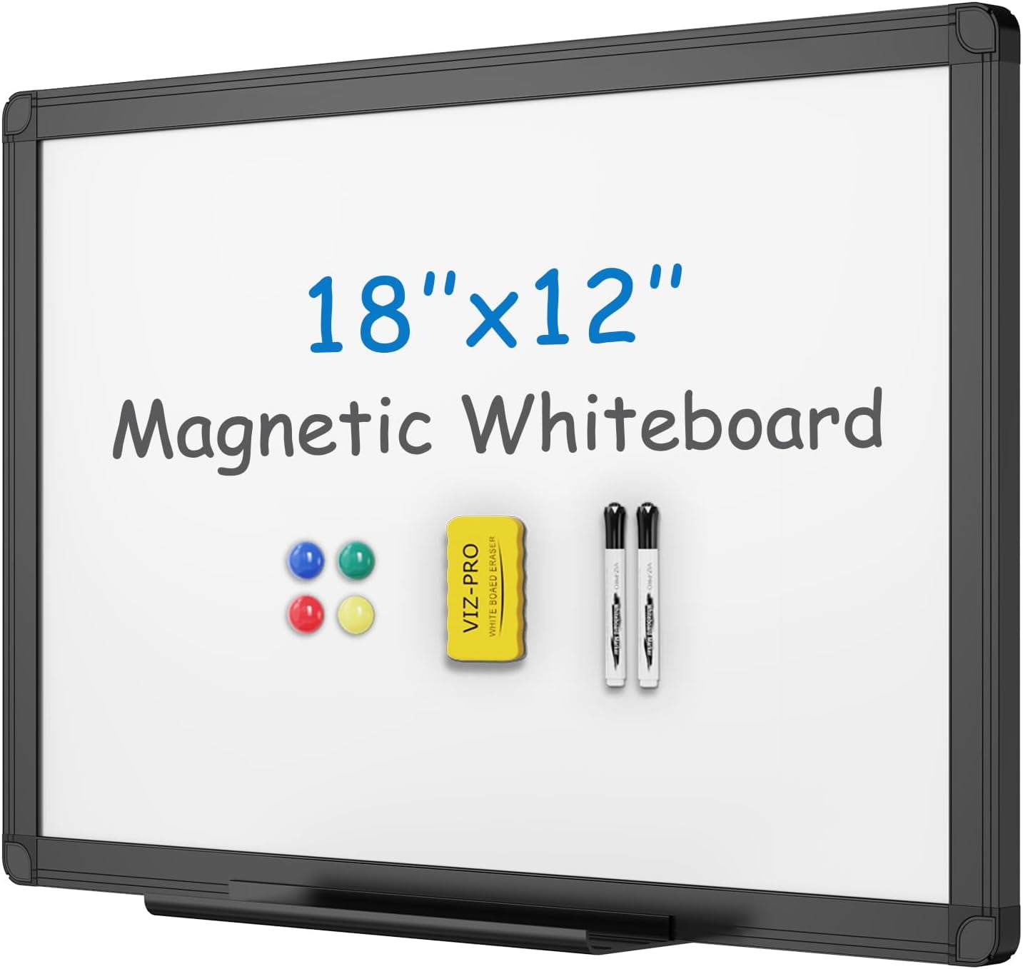 INNOVART Magnetic Glass Whiteboard - 47" X 35" Ultra White Frameless Dry Erase Board With Markers, Eraser, Tray