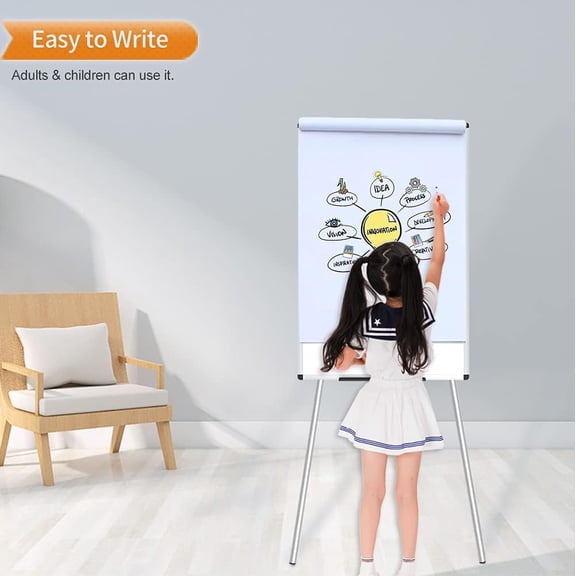 Magnetic Whiteboard Easel, 36 x 24 Inches, Portable Dry Erase Board Height Adjustable for School Office and Home