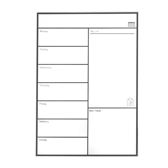 Magnetic Whiteboard Fridge Calendar, Family Meal Planner & Shopping List Memo Board