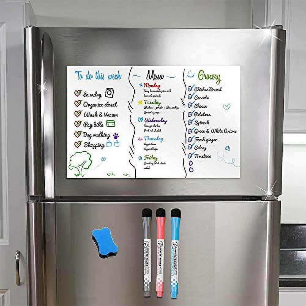 Magnetic Dry Erase Sheet for Refrigerator Kitchen and Office (17 x 11  Inches, 2 Pack)