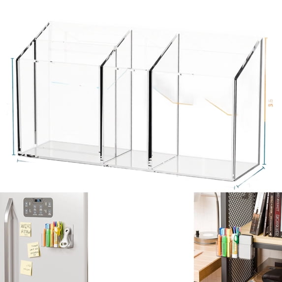 Magnetic Whiteboard Marker Holder Clear plastic Magnetic Dry Erase Marker Holder White Board Marker Holder Magnetic Pen Holder Wall Mount Marker Storage for Expo Markers,AX1