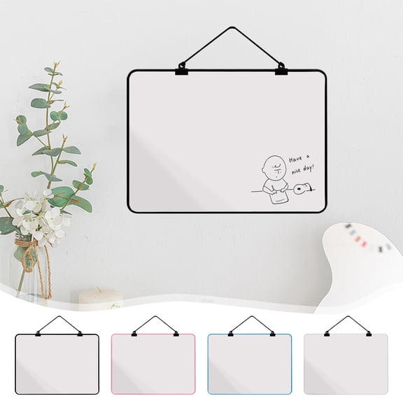 Magnetic Whiteboard Memo Board,Double-Sided Dry Erase Writing Surface for Office Home and School,Sleek Metal Framed Message Center Akljwh