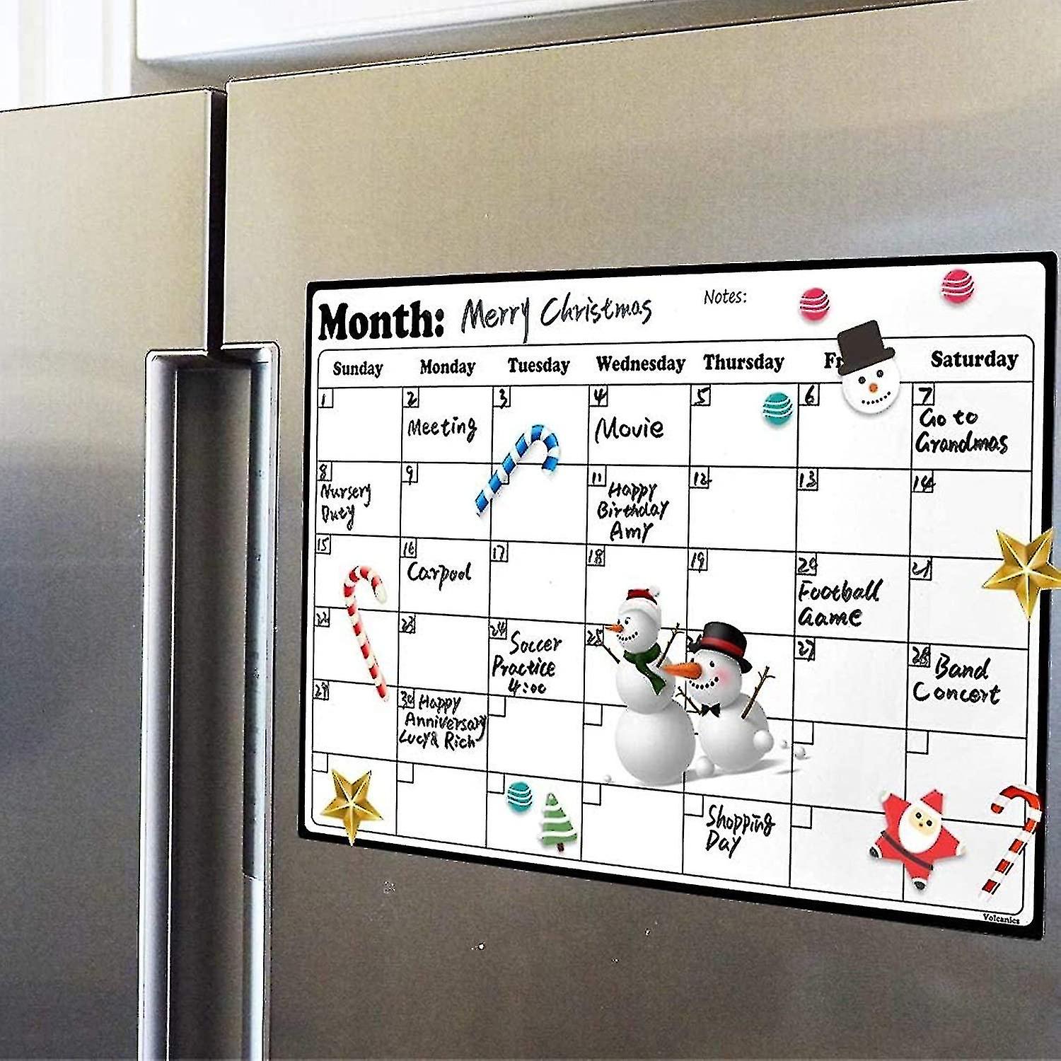 Whiteboard Refrigerator Calendar Meal Planning & Shopping