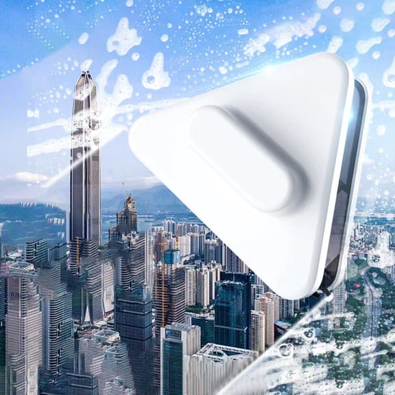 Magnetic Window Cleaner Tool Double Sided Glass Wiper Windshield Cleaning Brush Triangle Shape Magnetic Squeegee Window Tool Home Glass Door Cleaning Accessory Household Use