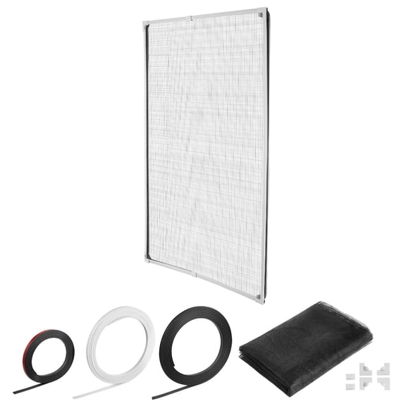 Magnetic Window Screen 58.27 x 39.17 inches Black White Pvc Material Insect Blocking Solution for Homes