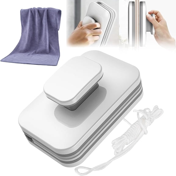 Magnetic Windshield Cleaner Tool, Double-Sided Window Cleaner Glass Wiper, Magnetic Window Cleaner, Magnetic Windshield Cleaner for High Rise Double Glazed Windows Thickness