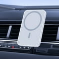 thumbnail image 1 of Magnetic Wireless Car Charger 15W Fast Charging Phone Mount, Strong Magnetic 360 Rotation Vent/Dashboard Stand for iPhone Samsung Android, White, 1 of 6