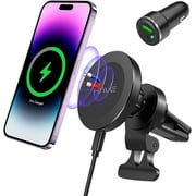 ExtreLife 15W Magsafe Wireless Car Mounts, Air Vent Phone Holder with Fast Charging, 360°Adjustable Magnetic Car Phone Charger for iPhone 16/15/14/13/12