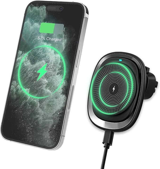 Wireless Car Charger Mount for Magsafe iPhone 15/15 Plus/15