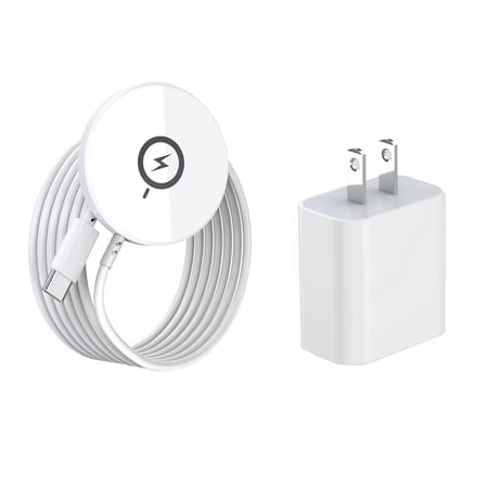 Magnetic Wireless Charger,15W Fast Apple Charger with 10FT Long Cable Magnetic Charging Pad & USB C Charging PD Block for iPhone 17 Pro Max/17 Pro/17 Air/17/16/15/14/13/12/11/AirPods 3/2/Pro