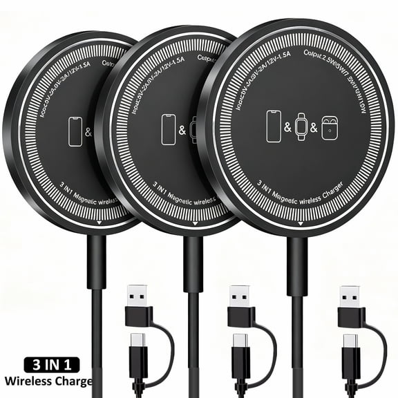 Magnetic Wireless Charger,15W Fast Chargering Pad Compatible with iPhone & AirPods & Watch Series Compatible for iPhone 17 Pro Max/17Pro/iPhone 16ProMax/16Plus/15/14/13/12/AirPods
