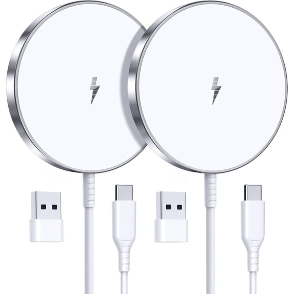 Wtuhu 2 Pack Magnetic Wireless Charger, 15W Fast Wireless Charging Pad Compatible with iPhone 17 Pro Max/17 Pro/17 Air/17/16/15/14/13/12 Series and AirPods 3/2/Pro 2/Pro