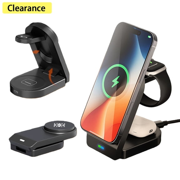Elnone Foldable Magnetic Wireless Charger for iPhone, Apple Watch, AirPods