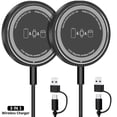 thumbnail image 1 of Magnetic Wireless Charger 2 Pack,15W Fast Magnetic Charging Charger Pad Compatible for iPhone17/ 16/15/14/13/12 Pro Max Plus, Strong Magnet Charging Pad with USB-C Cable, 1 of 10