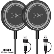 Magnetic Wireless Charger 2 Pack,15W Fast Magnetic Charging Charger Pad Compatible for iPhone17/ 16/15/14/13/12 Pro Max Plus, Strong Magnet Charging Pad with US
