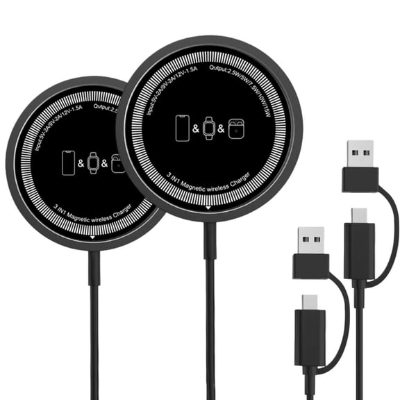 Magnetic Wireless Charger 2 Pack,15W Fast Magnetic Charging Charger Pad Compatible for iPhone17/ 16/15/14/13/12 Pro Max Plus, Strong Magnet Charging Pad with USB-C Cable