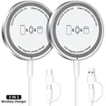thumbnail image 1 of Magnetic Wireless Charger，Wireless Charging Pad Compatible with iPhone 17/16/15/14/13/12 Pro Plus,Max & AirPods 4/3/2 Pro &iwatch，White, 1 of 10