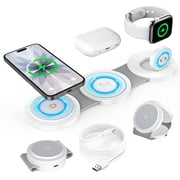 Magnetic Wireless Charger, 3 in 1 Charging Station for iPhone Devices, 18W Foldable Charger Stand for iPhone 16 15 14 13 12 Pro/Pro Max/Plus/Mini, AirPods 2/3/Pro, iWatch Ultra/10/9/8/7/SE/6/5/4/3/2