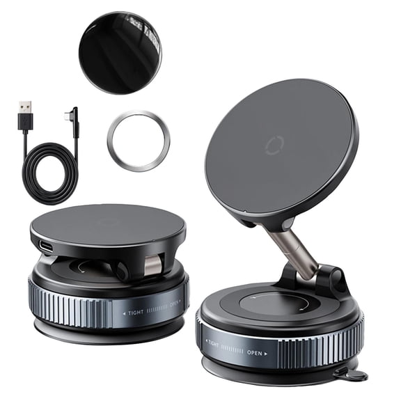 Magnetic Wireless Charger, 360 Degree Rotatable Foldable Adsorption Design, 1 Pack Multi-Scene Strong Suction Mount Compatible With MagSafe Smartphones, For Car Dashboard Desktop Kitchen Countertop H