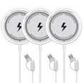 thumbnail image 1 of Wireless Charger,15W Fast Charging Pad Compatible with iPhone 17/16/15/14/13/12 Series & AirPods 4/3/2/Pro Magnetic Charging Stand，3Pack，White, 1 of 11