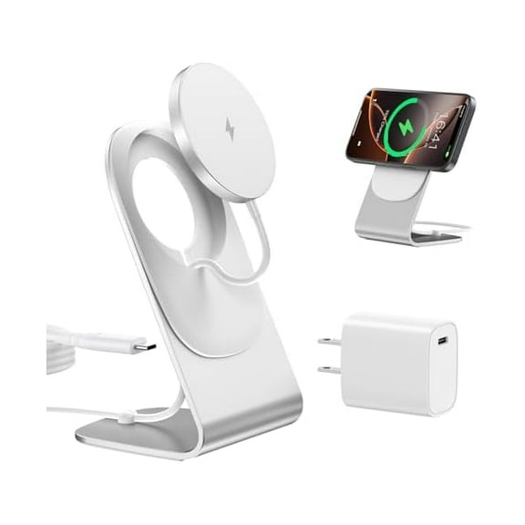 Magnetic Wireless Charger for Apple Series, Mag-Safe Charger Stand 15W Fast Wireless Charging Stand/Pad for iPhone 16 15 14 13 12 Pro Max Mini, Airpods(with 20W USB-C PD Adapter) Mag Chargers