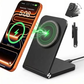 ETEPEHI Magnetic Wireless Charger Stand - 2026 Foldable Charging Station Compatible with iPhone 17/17 Air/16/16 Plus/16 Pro/15/14/13/12