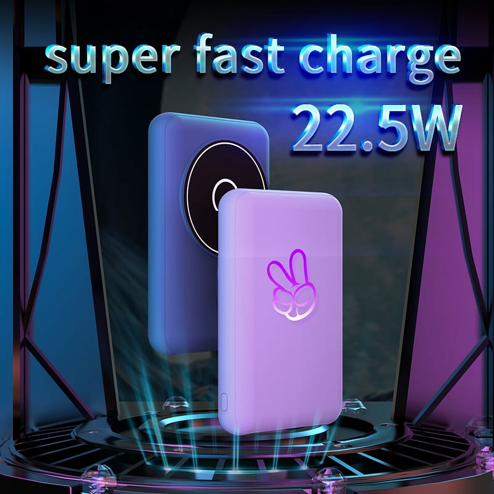 Magnetic Wireless Charger Power Bank 10000mAh 15W Fast USB C Small 