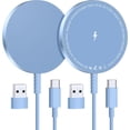 thumbnail image 1 of Magnetic Wireless Charger for iPhone: Compatible with Magsafe Charger iPhone 17-12 Series & Airpods 4 3 2 Pro-Fast 15W Max Charging Pad Strong Magnet, Dual USB-C/A Ports-Home Office Travel, 1 of 1