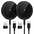 thumbnail image 1 of Magnetic Wireless Charger for iPhone: Compatible with Magsafe Charger iPhone 17-12 Series & Airpods 4 3 2 Pro-Fast 15W Max Charging Pad Strong Magnet, Dual USB-C/A Ports-Home Office Travel, 1 of 1