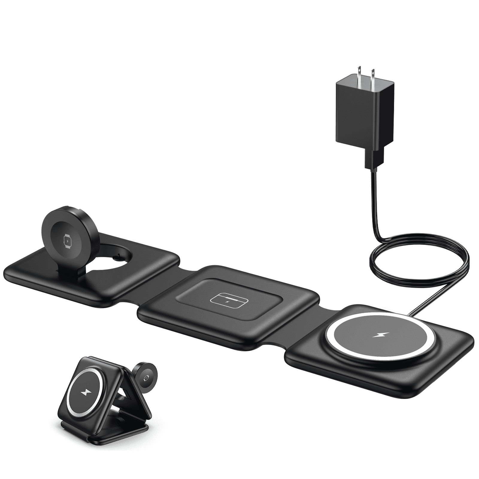 ETEPEHI Magnetic Wireless Charger for iPhone: Fodable 3 in 1 Charging Station for Apple Multiple Devices - Travel Charging Pad Dock for iPhone 15 14