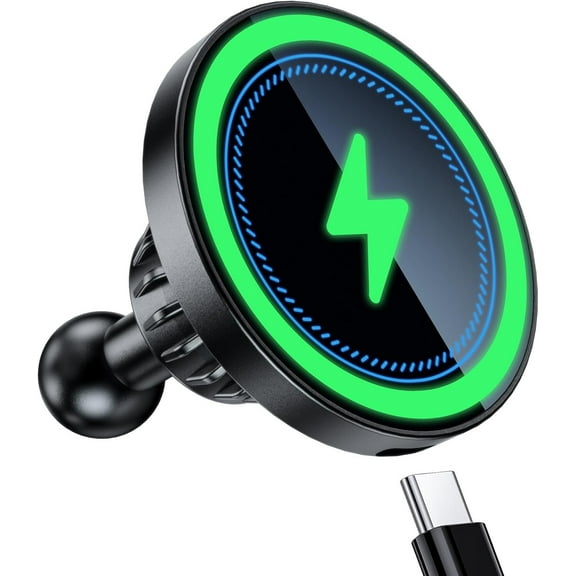 Magnetic Wireless Charging Phone Holder with 20mm Ball Mount for MagSafe, Metal 20mm Ball for MagSafe Charger Compatible with Bulletpoint Mounting Solutions