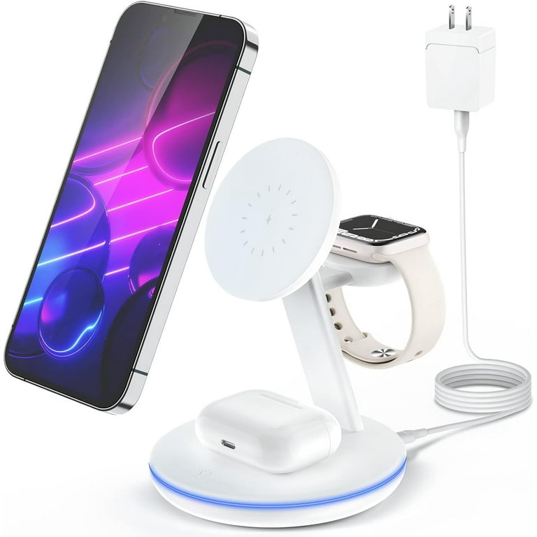 Magnetic Wireless Charging Station for Apple Series, 3-in-1 15W