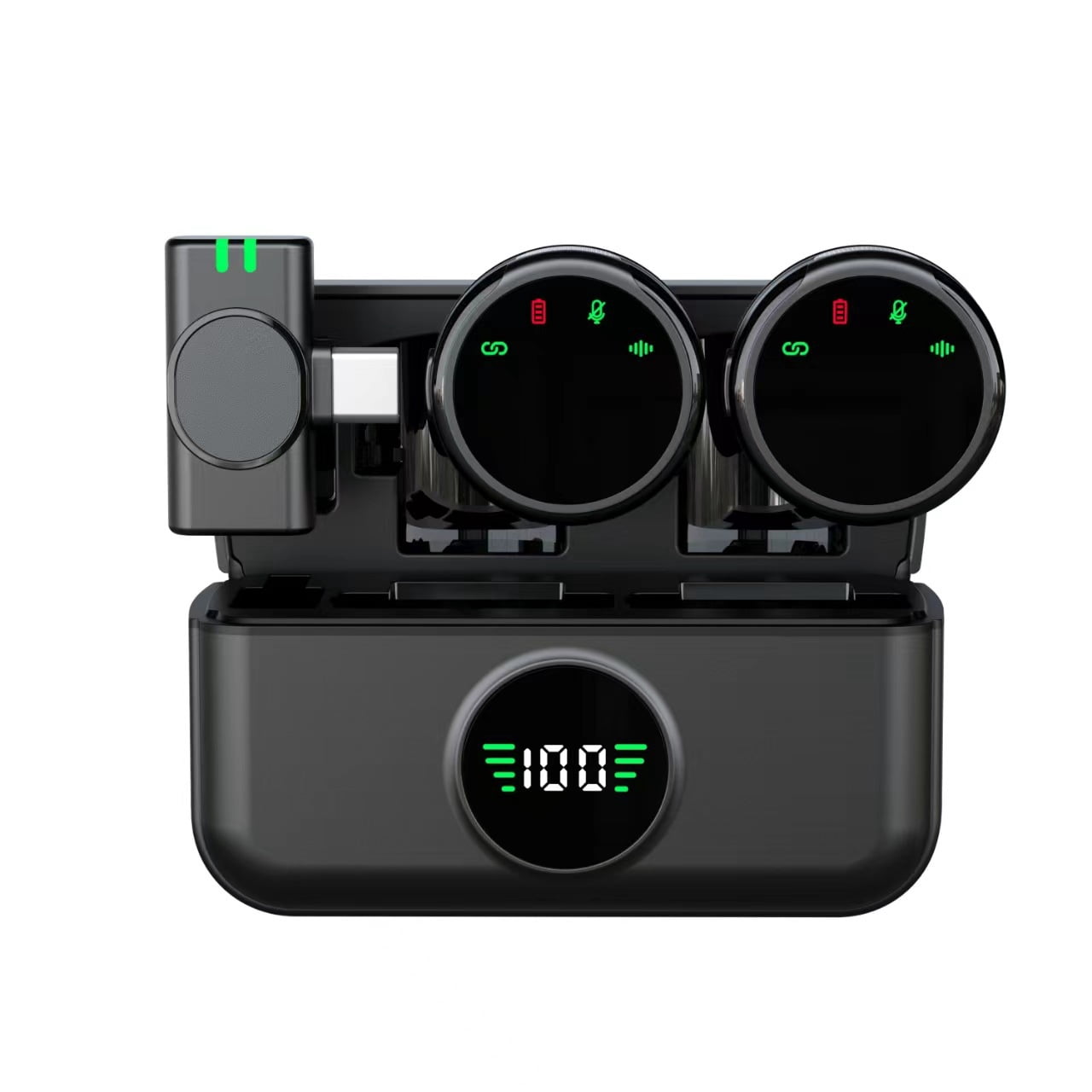 Magnetic Wireless Lavalier Microphone with Smart Noise Cancellation, Clip-on Mini Mic for Vlog Shooting Live Stream Audio Recording, Plug & Play Portable Mic for iPhone Android Camera