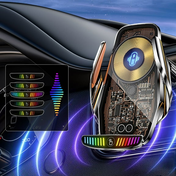 Magnetic Wireless Phone Mount M9s | Fast 66W Charging | Infrared Induction | 360° Rotation | Universal Car Vent Holder | Light Sensing | Stable Grip | ABS | 12.4x8.3x4.4cm | Gray | Electromechanical