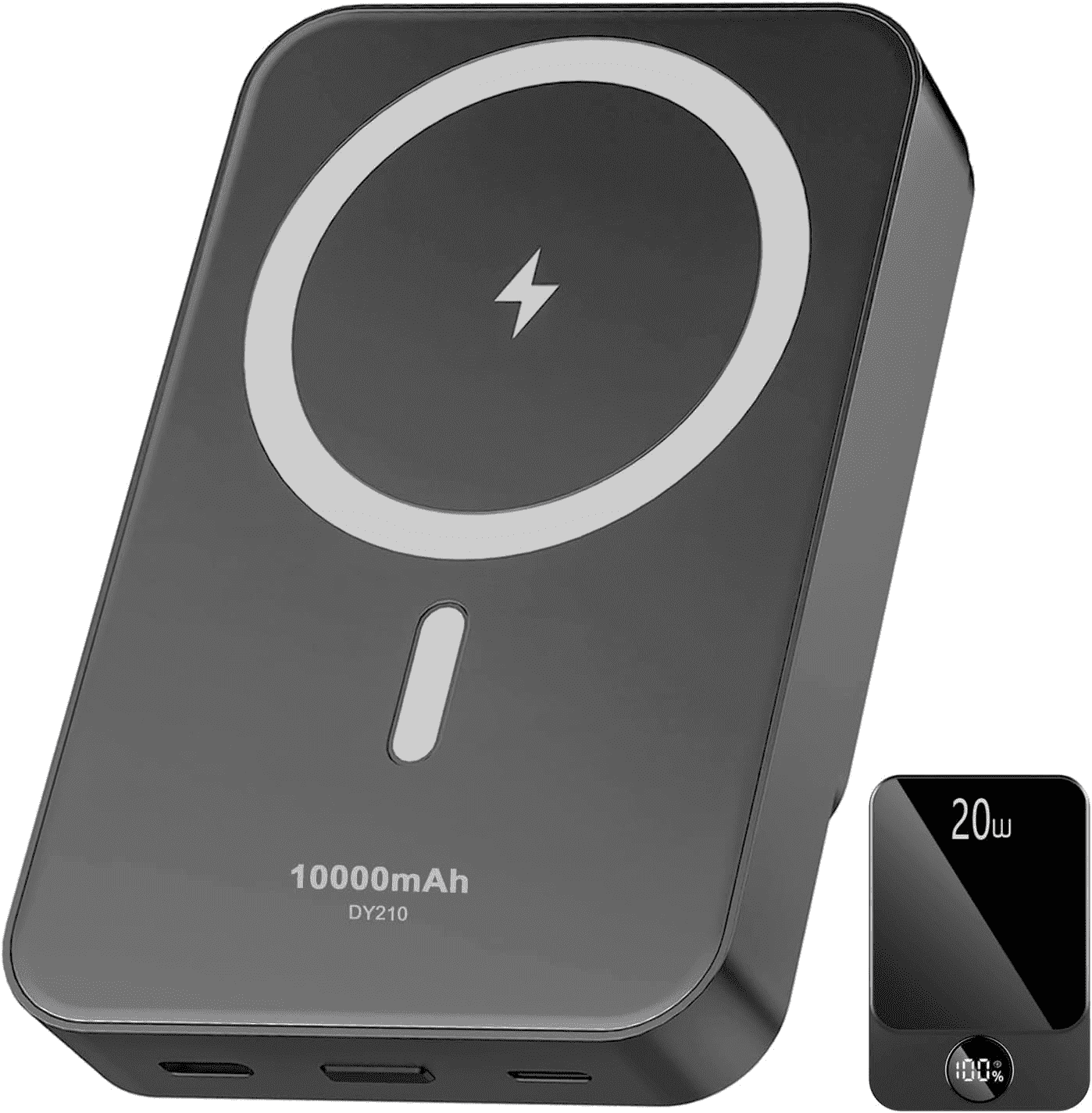 Magnetic Portable Charger, 10000mAh Power Bank with PD20w Fast Charging, USB C in&Out Battery Pack, Compatible with Magsafe for iPhone 16/15/14/13/12 Series, Samsung, Android, and More